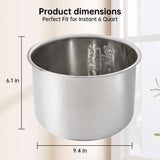Olla Interior Instant Pot 6 Qt de Acero Inoxidable – Repuesto Original