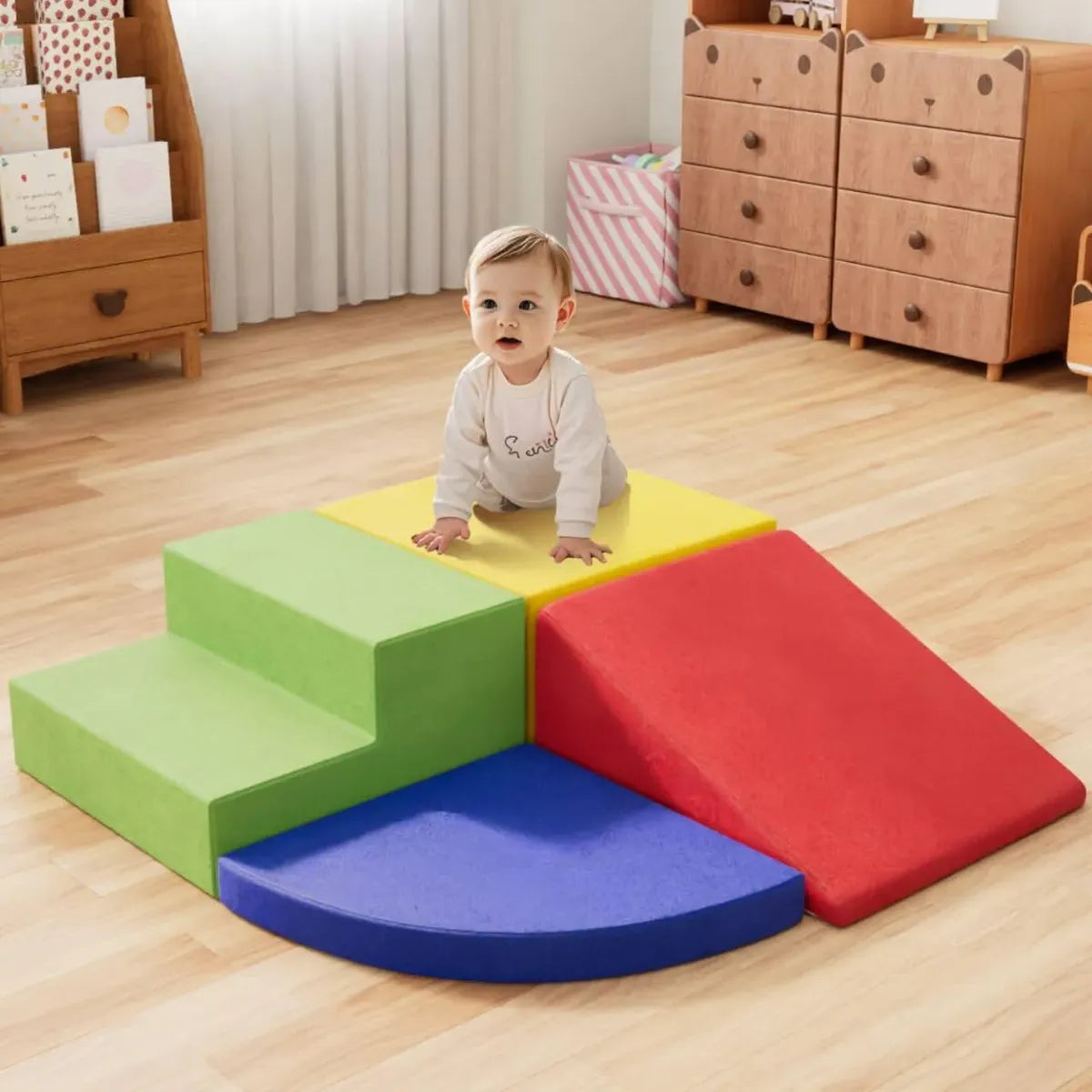 YENING Large Foam Climbing Blocks – Set de 4 Piezas para Niños de 1 a 3 Años