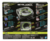Beyblade X Xtreme Battle Set con Beystadium Arena con riel X-Celerator, 2 juguetes superiores giratorios a la derecha, 2 lanzadores
