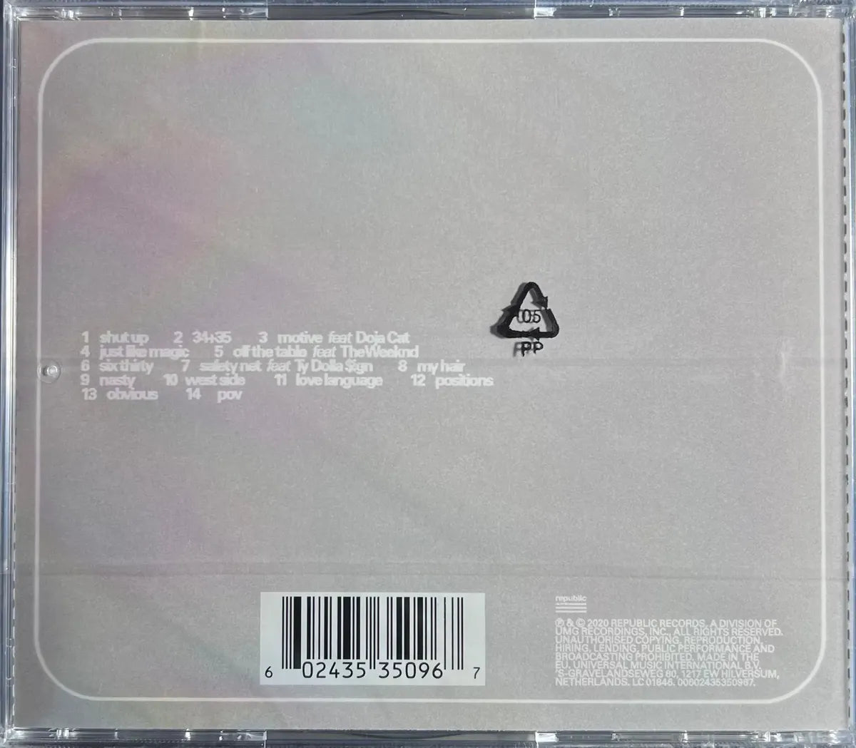 Ariana Grande – Positions CD Edición USA Nuevo y Sellado