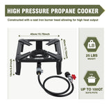 Quemador de propano Bestfire de alta presión de 120.000 Btu con manguera