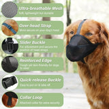 Bozal para Perros Mayerzon Soft Mesh | Bozal Transpirable Ajustable Antimordidas y Antiescavado