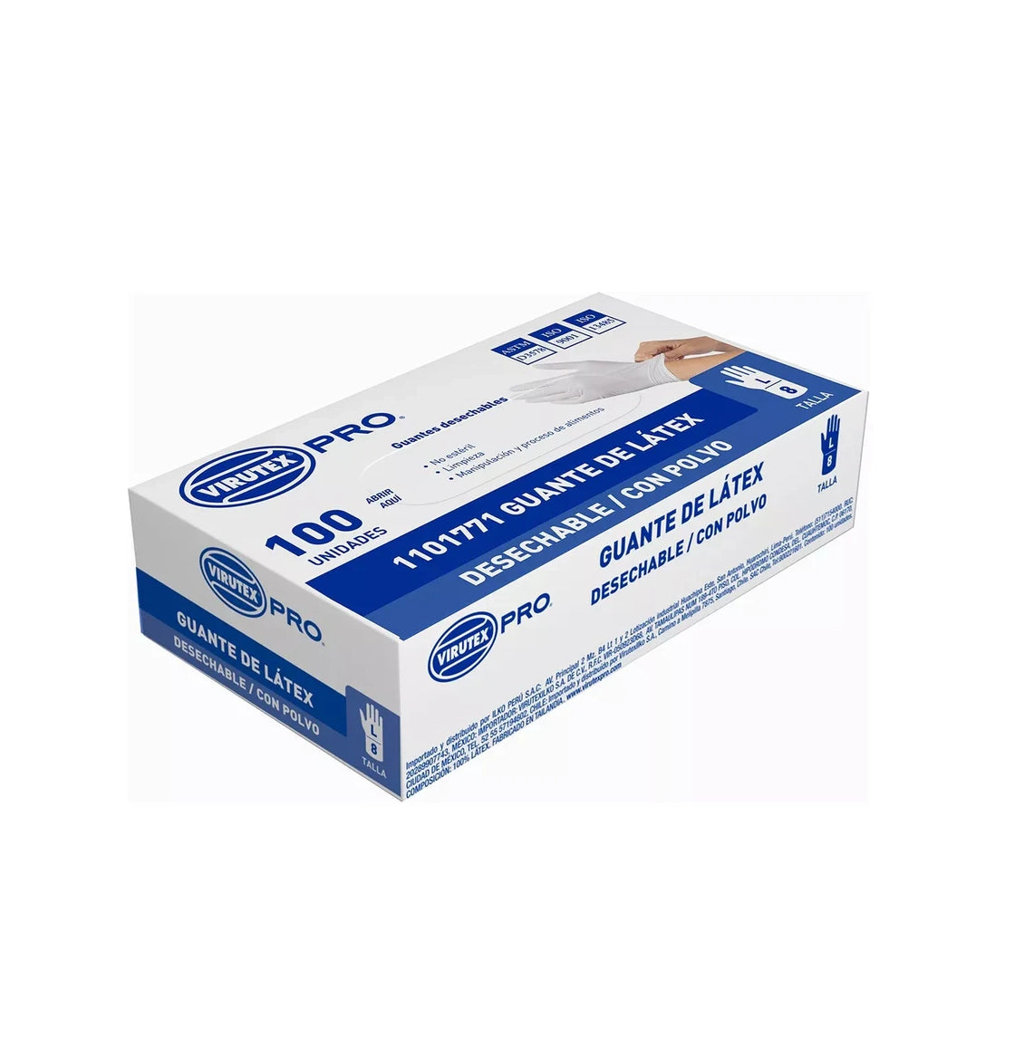 Guante Latex C/polvo Blanco L Virutex Pro