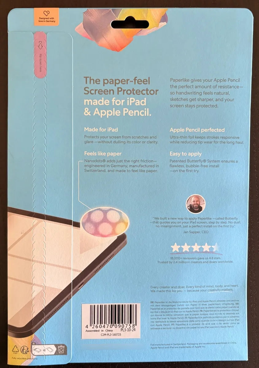Protector De Pantalla Paperlike 3 Para Ipad Air 11 2024-25