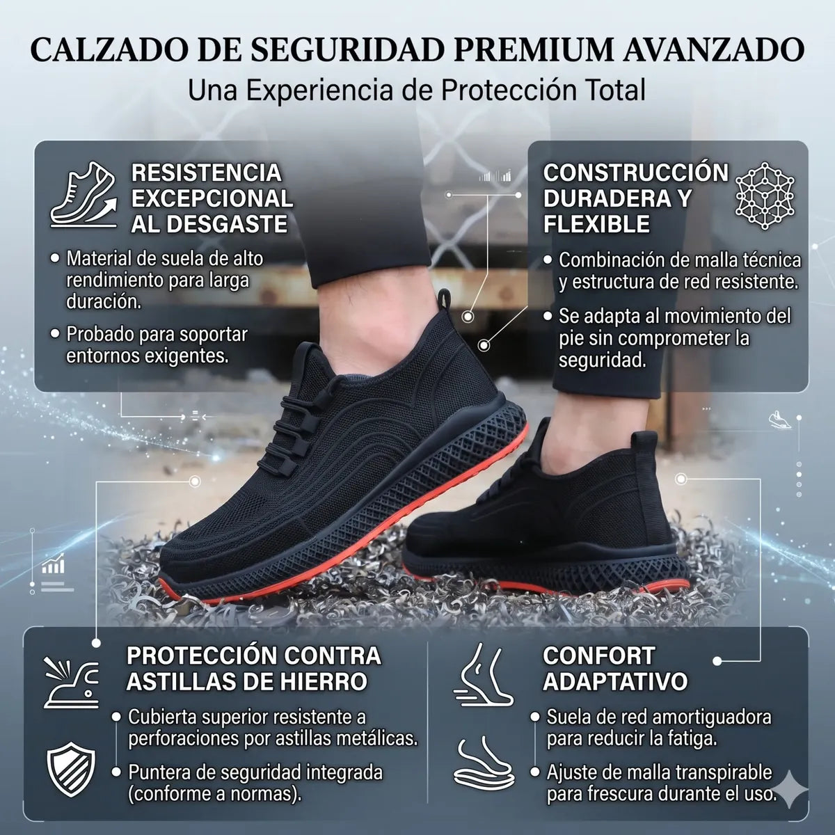 Zapatos de Seguridad Unisex Verano | Puntera de Acero | Antipinchazos | Transpirables