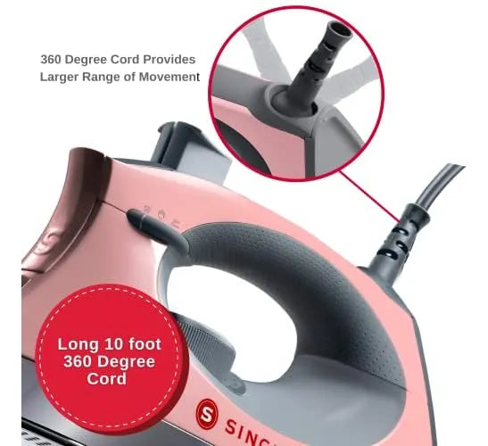 Steam Iron Singer Steamcraft 1700w 300ml Tank Pink