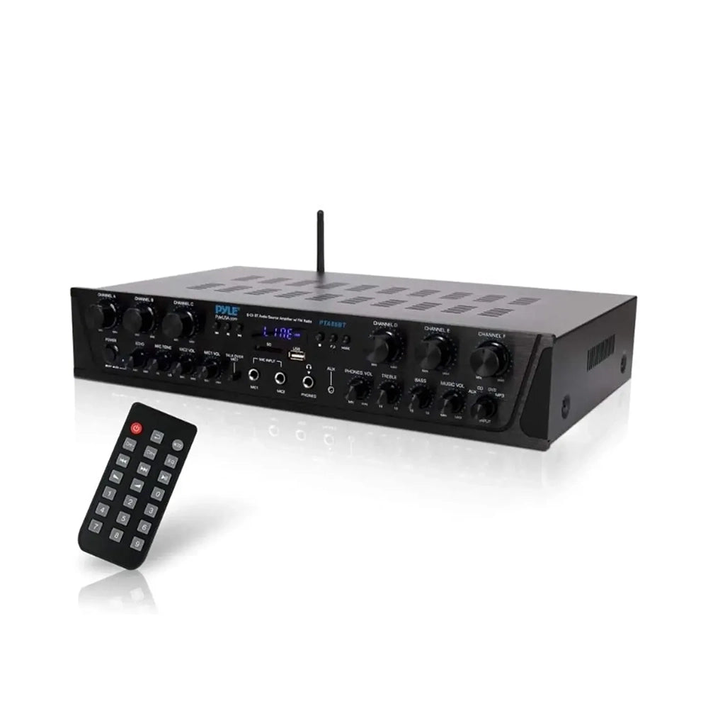 Amplificador Pyle PTA66BT Bluetooth 6 Canales 600 W con USB y SD