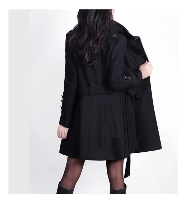 Chaqueta Abrigo con Botones y Cinturón para Mujer | Estilo Trench Casual