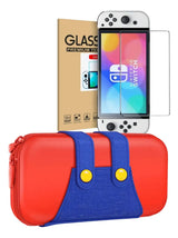 Estuche Protector Duro + Lamina Mica Nintendo Switch Oled
