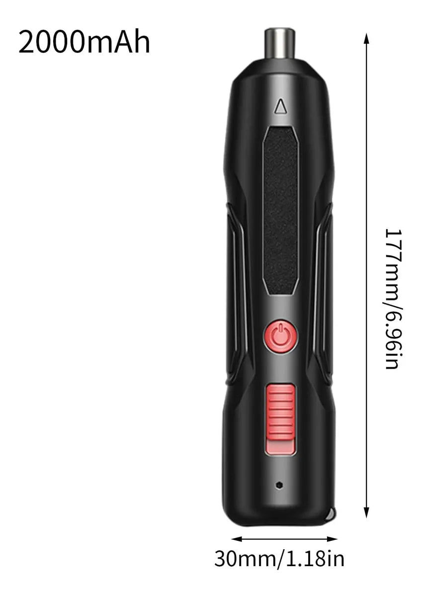 Destornillador Inalámbrico+30 Puntas De Destornillador Negro