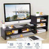 Soporte Monitor Con Estante Almacenamiento De 3 Niveles