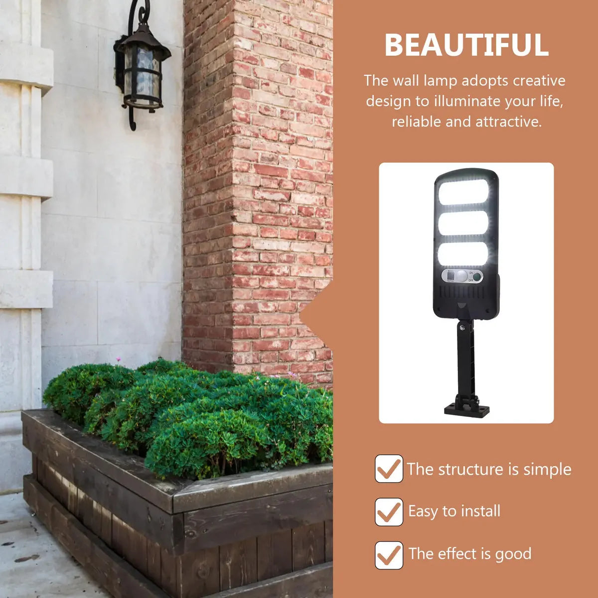Lámpara Solar LED 213 LEDs Tipo Farola | Sensor de Movimiento | IP65 | Exterior