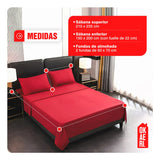 Juego De Sábana 200 Hilos Okaeri 2 Plazas - 4 Piezas