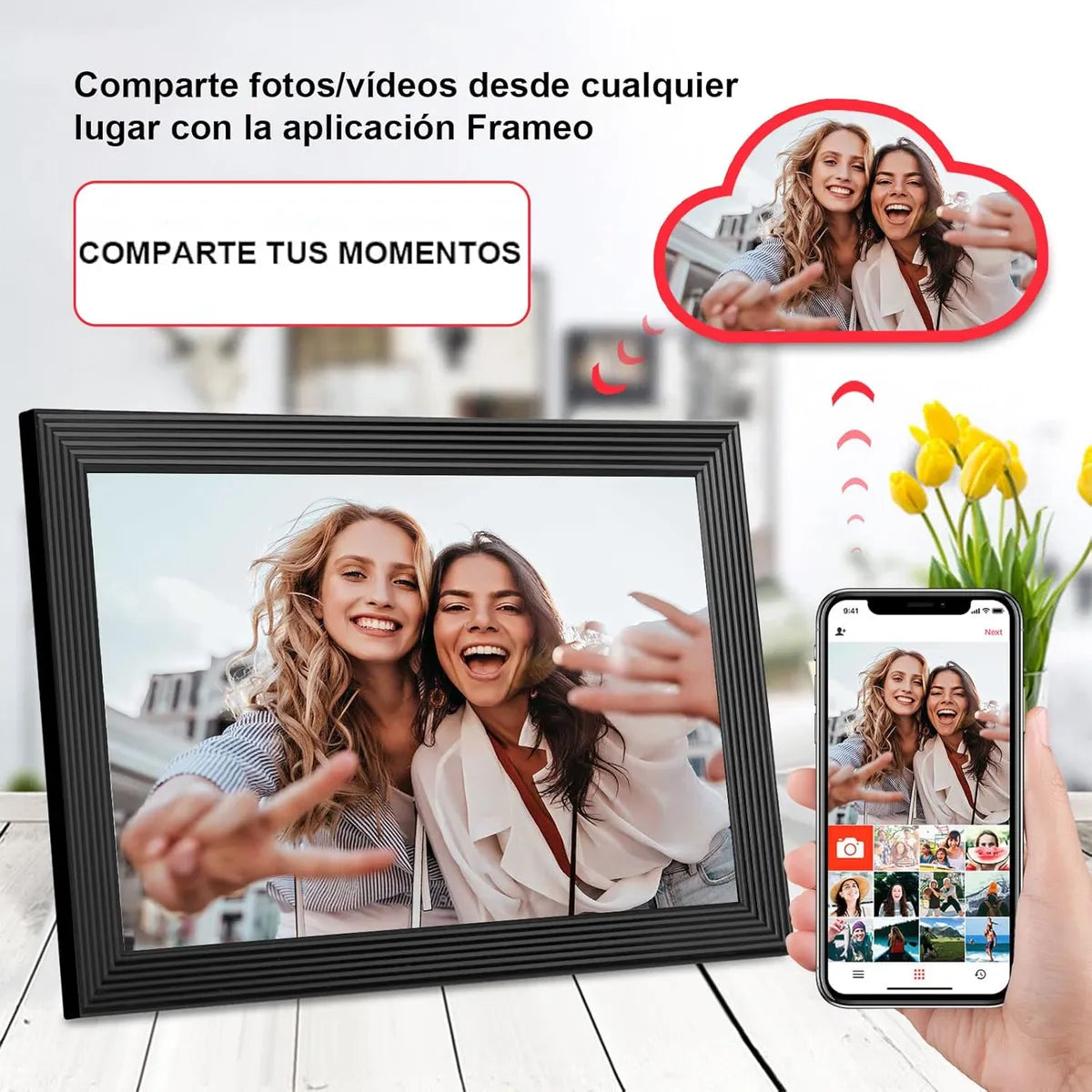 Marco De Foto Digital Inteligente 10'' Con Parlante / App