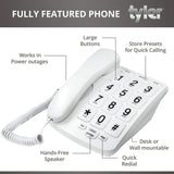Teléfono Tyler Tbbp-4-wh para personas mayores con altavoz