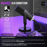 Micrófono Dinámico FIFINE AmpliGame AM8 | USB + XLR | RGB