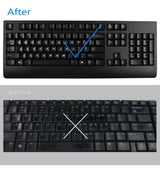 MUBUY-GOL Stickers para Teclado Hebreo – 2 Pack – Fondo Negro con Letras Blancas