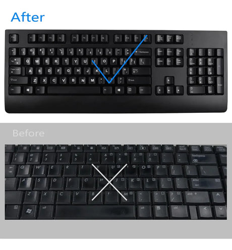 MUBUY-GOL Stickers para Teclado Hebreo – 2 Pack – Fondo Negro con Letras Blancas
