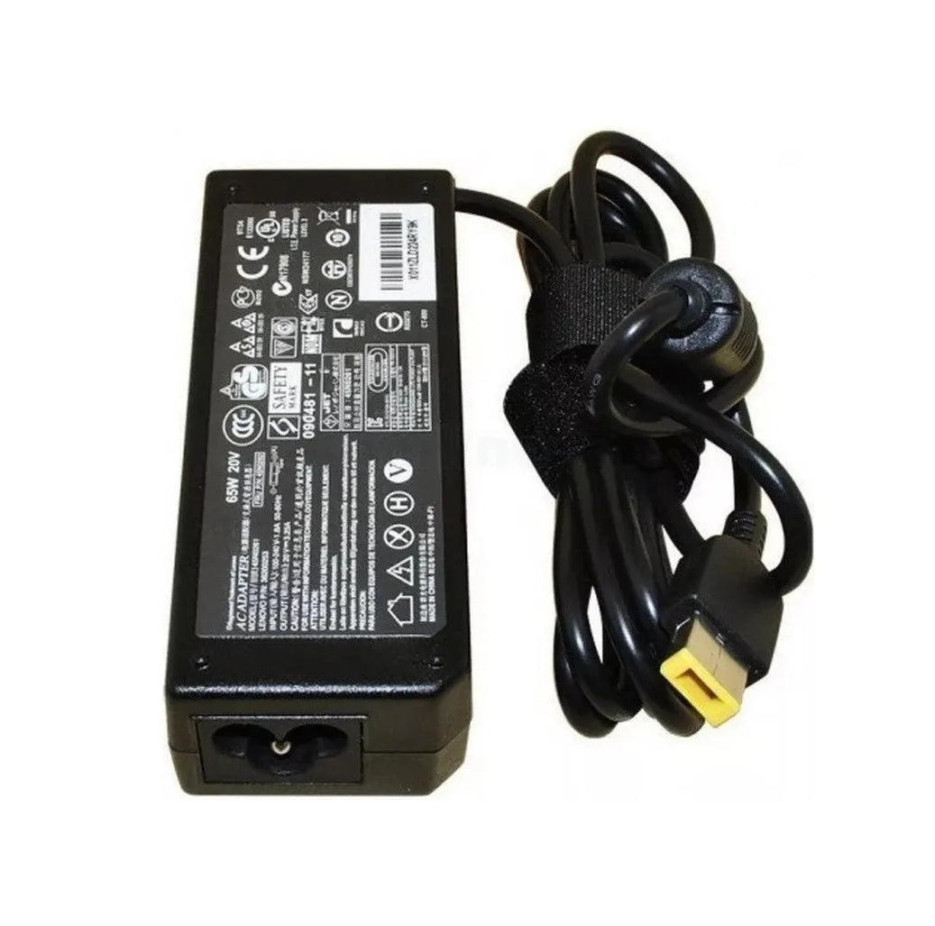 Cargador Compatible Con Lenovo 20v 3.25a 65w Punta Cuadrada Negro