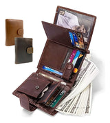 Cartera Billetera Antirrobo Rfid Para Hombre Cuero
