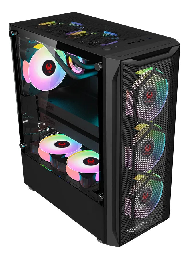 Gabinete Kronos Ice Drilling, Atx, Vidrio, 4 Coolers Rgb