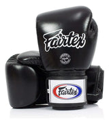 Guantes de Boxeo Fairtex BGV1 Black | Cuero Premium para Boxeo y Muay Thai