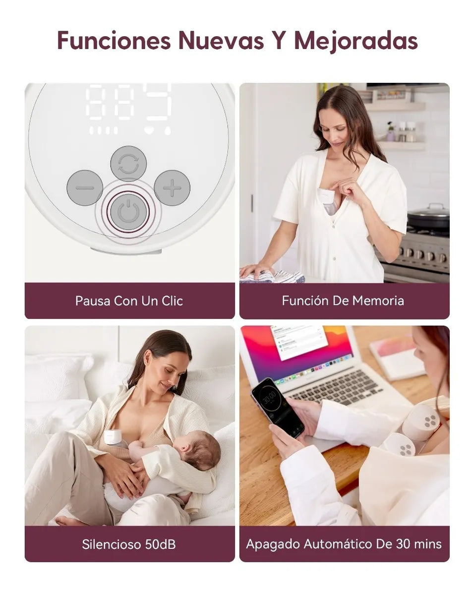 Extractor de leche portátil doble Momcozy S12 Pro de 24 mm