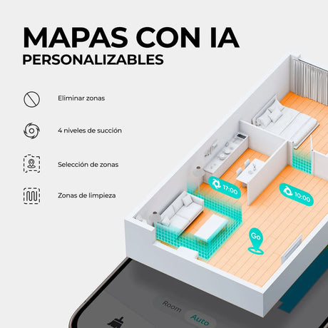 Aspiradora Robot Eufy L60, 5000 Pa, Navegación por Láser iPath 110V