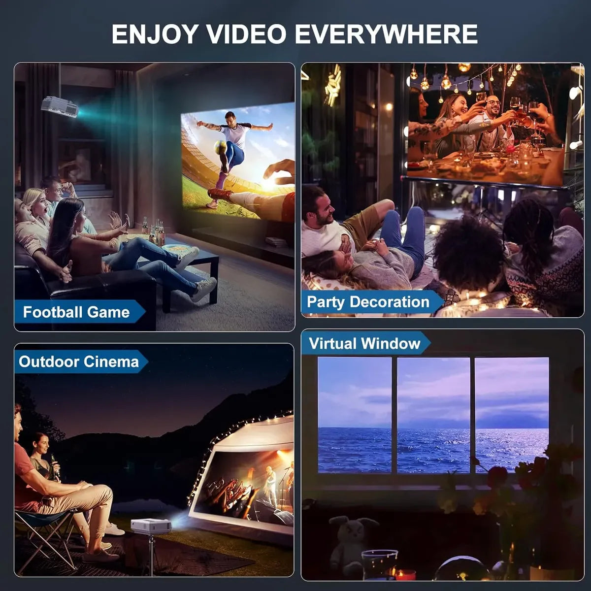 MINI Proyector Fudoni De 14000l, 1080p, Wifi, Con Android