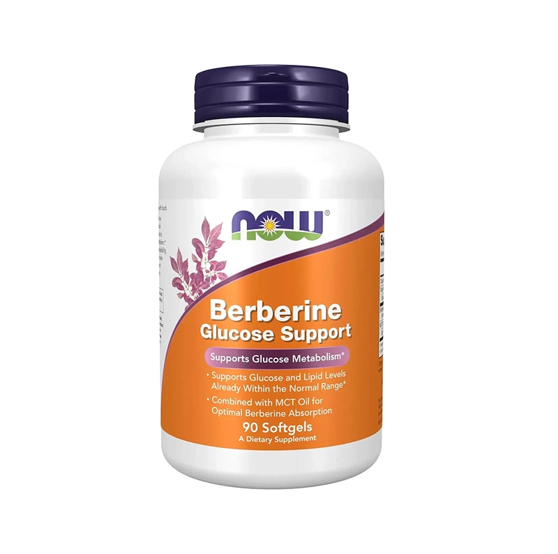 NOW Foods Berberine Glucose Support con Aceite MCT – 90 Cápsulas Blandas