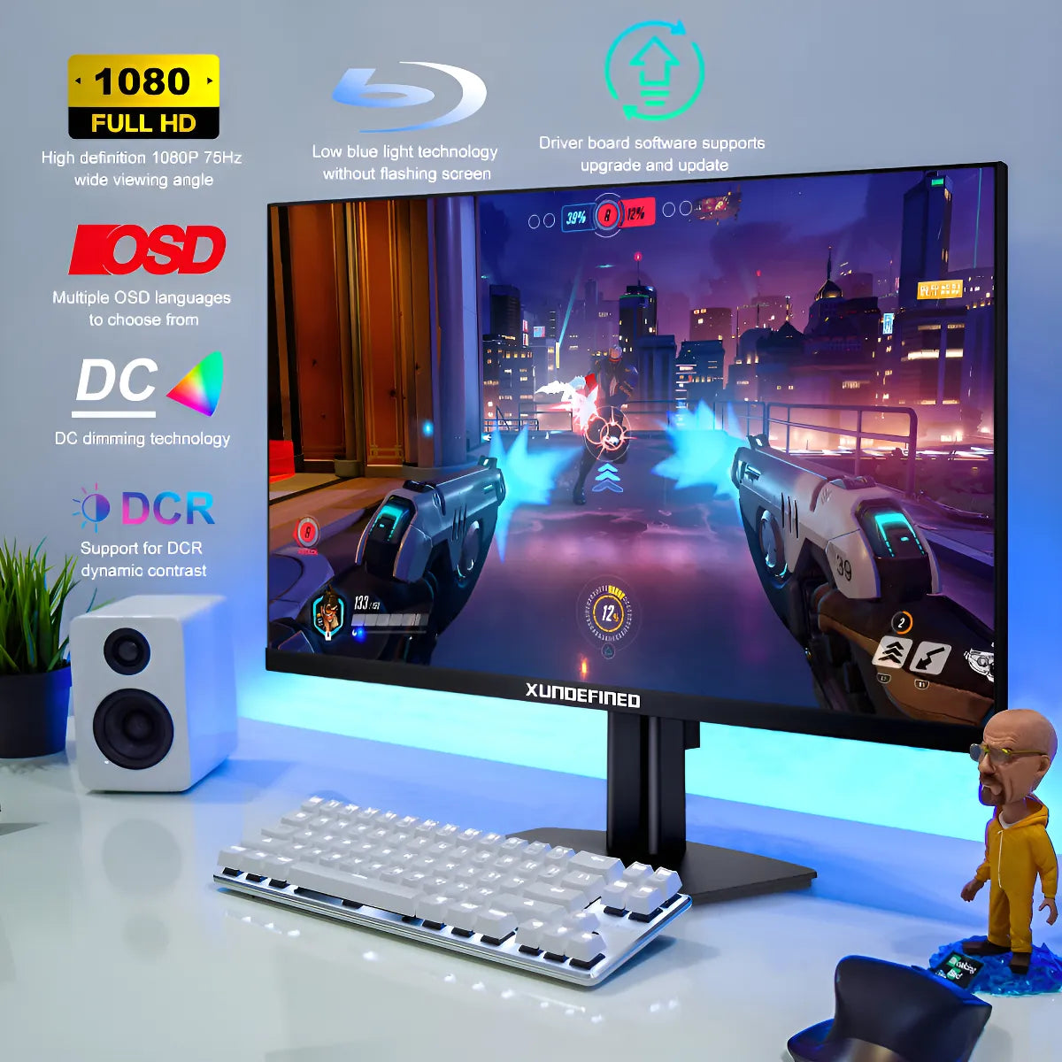Monitor Gamer Xundefined con pantalla de 22" 75Hz y resolución Full HD