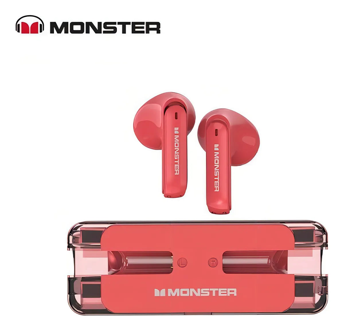 Audifonos Gamer Inalámbricos Monster Xkt08 Bluetooth Rojos Color Rojo