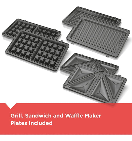 Waflera Black+decker Wm2000sd 3 En 1, Grill Y Prensa sandwich 120V