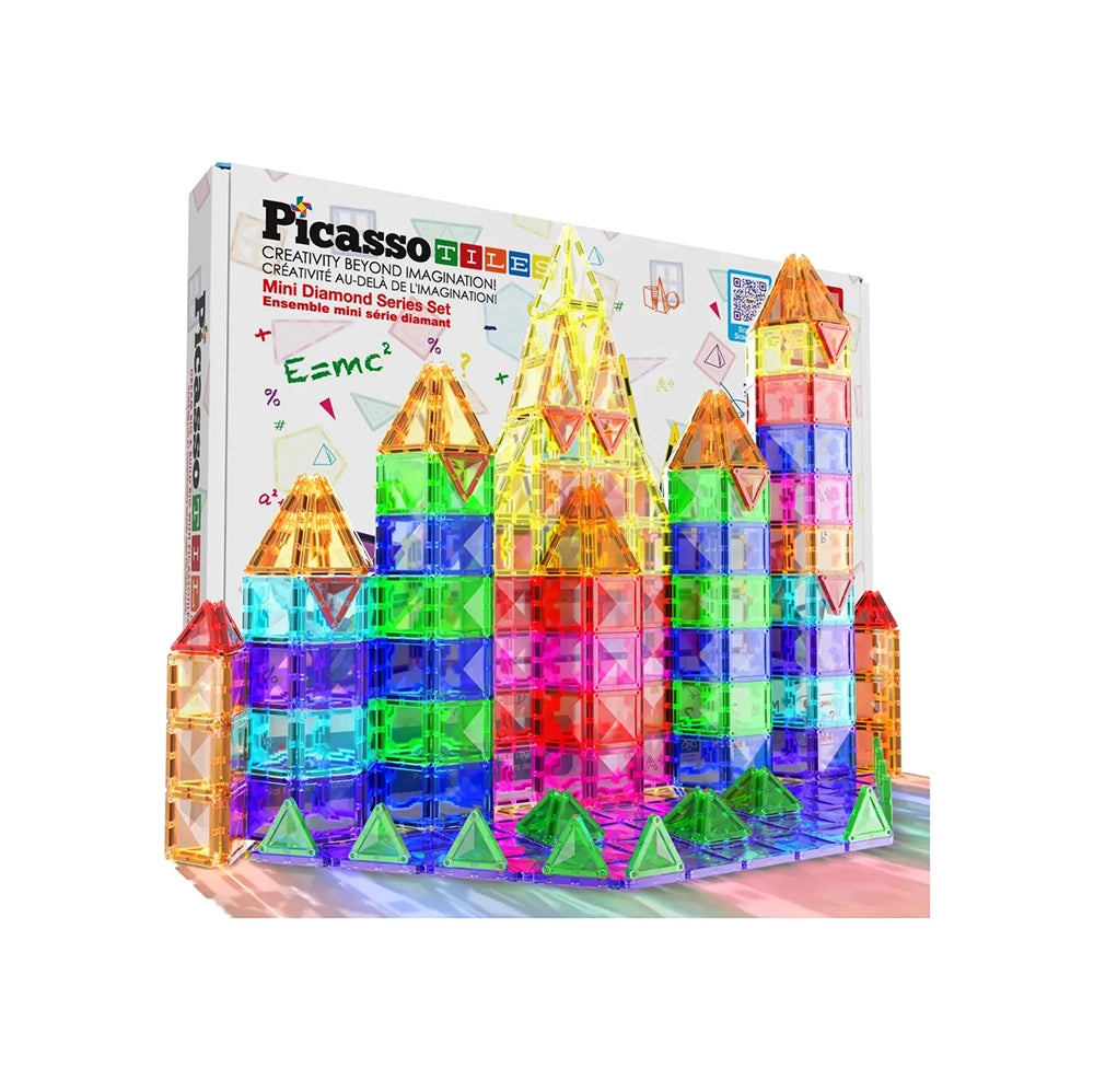 PicassoTiles PTM40 Set de Bloques Magnéticos Mini Diamond 40 Piezas