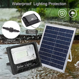Foco Solar 200w Led Inteligente Control Remoto Ip66 Carcasa Negro Luz Blanco frío
