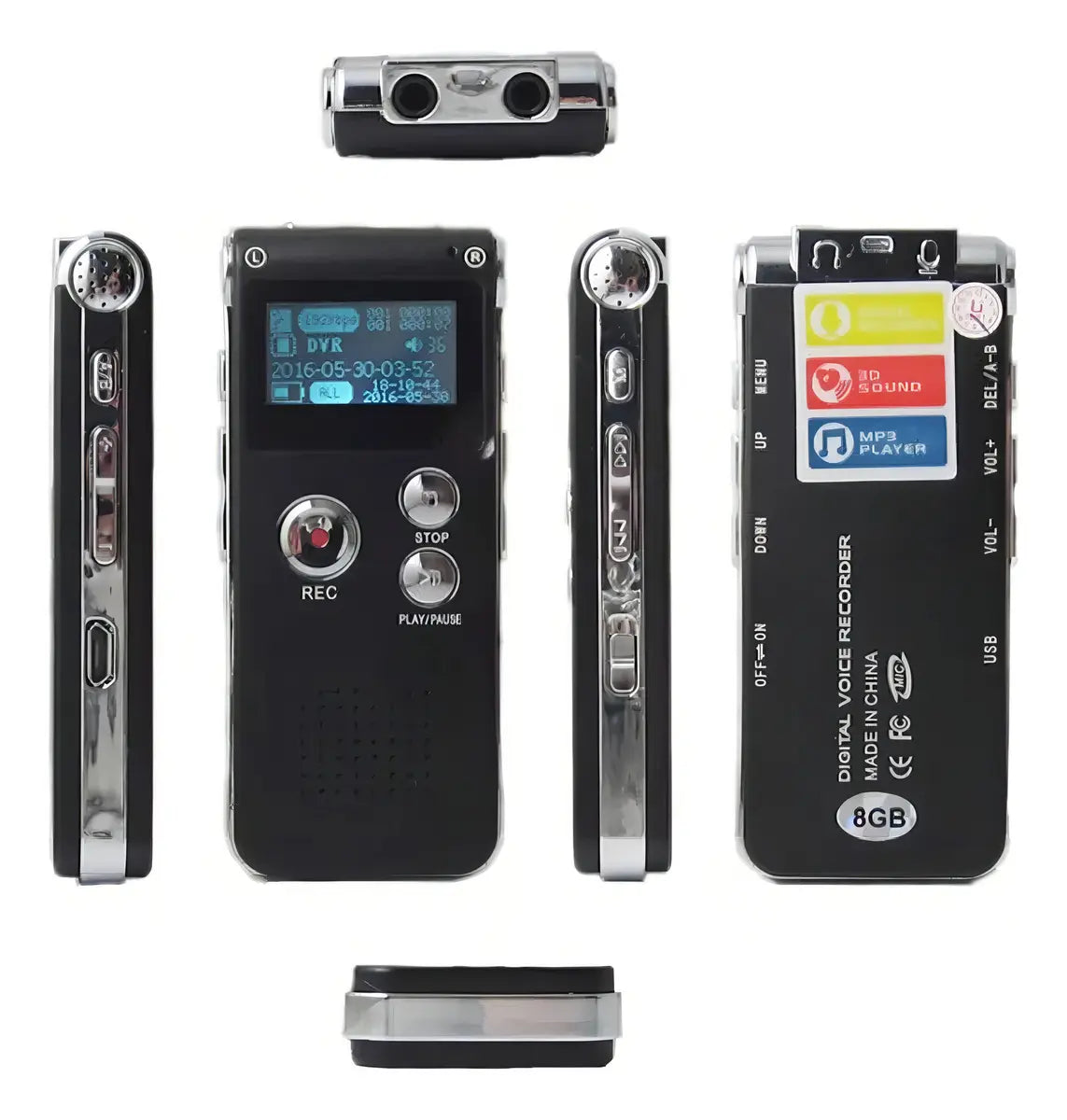 Grabadora Digital Profesional De Voz Sonido 8gb Mp3 Color Negro