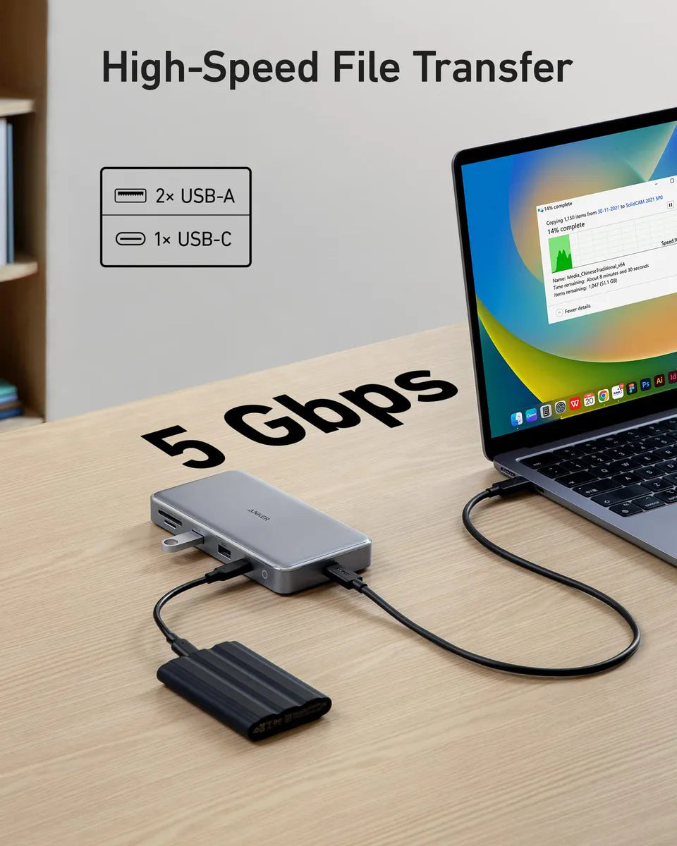 Usb-c Hub Anker 563 10-in-1 W/ Dual 4k Hdmi