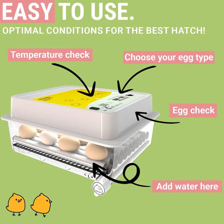 Incubadora de Huevos Okköbi OBI-36 de 36 Huevos con Volteo Automático – 120 V