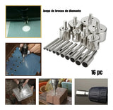 Kit Brocas 16 Broca Diamantada Marmol Vidrio Broca Ceramica 57152 Gaccoa
