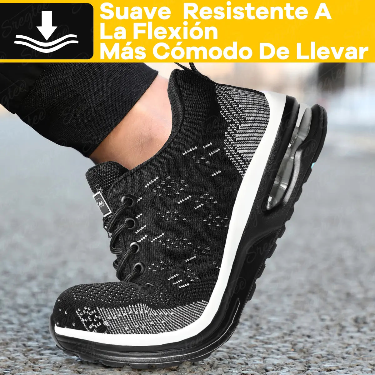 Zapatillas de Seguridad SREGTEE con Plataforma Air | Puntera de Acero | Antipinchazos | Unisex | Nuevos