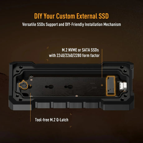 Carcasa ASUS TUF Gaming A2 para SSD M.2 NVMe | USB-C 3.2 Gen 2x2 20 Gbps | IP68