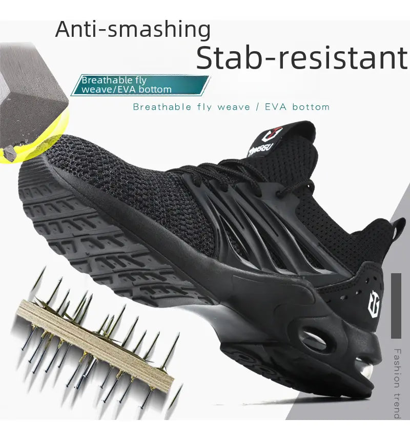 Zapatos de seguridad transpirables para hombre punta de acero