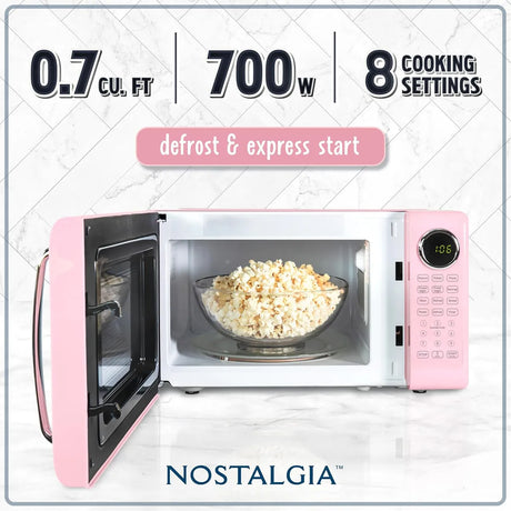 Microondas Nostalgia Retro 20l 800w Rosa Digital 120V