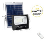 Foco Solar 200w Led Inteligente Control Remoto Ip66 Carcasa Negro Luz Blanco frío