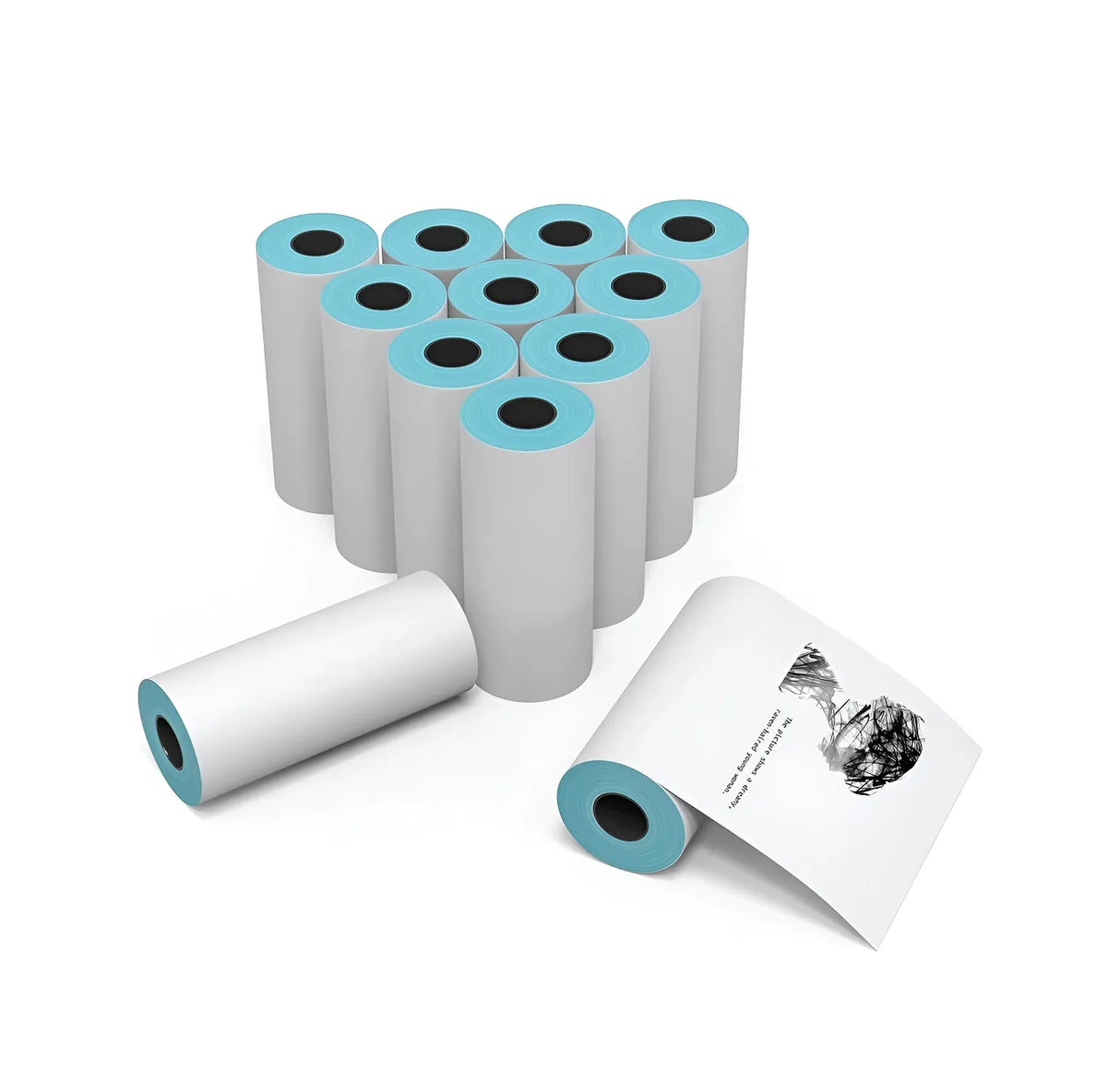 9 Rollos Papel Adhesivo Térmico Continuo Impresora 57mmx30mm Blanco