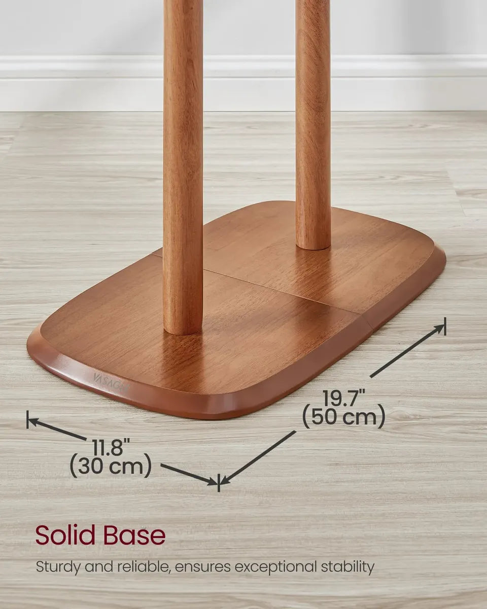 Perchero VASAGLE URCR040K01 de Pie 171 cm con 8 Ganchos y Estante – Caramel Brown