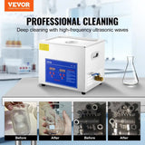 Limpiador Ultrasónico VEVOR 10 Litros con Calefacción y Temporizador Digital (120V)