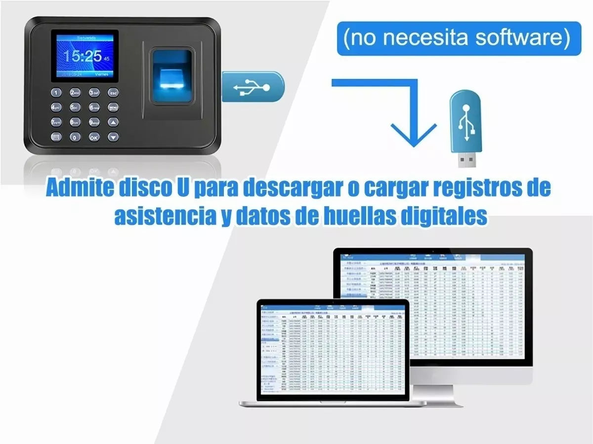 Reloj Checador Huella Digital Biométrico Memoria Internet