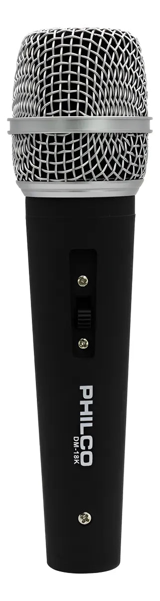 Micrófono Dinámico Philco Con Estuche Dm18k Color Negro Negro