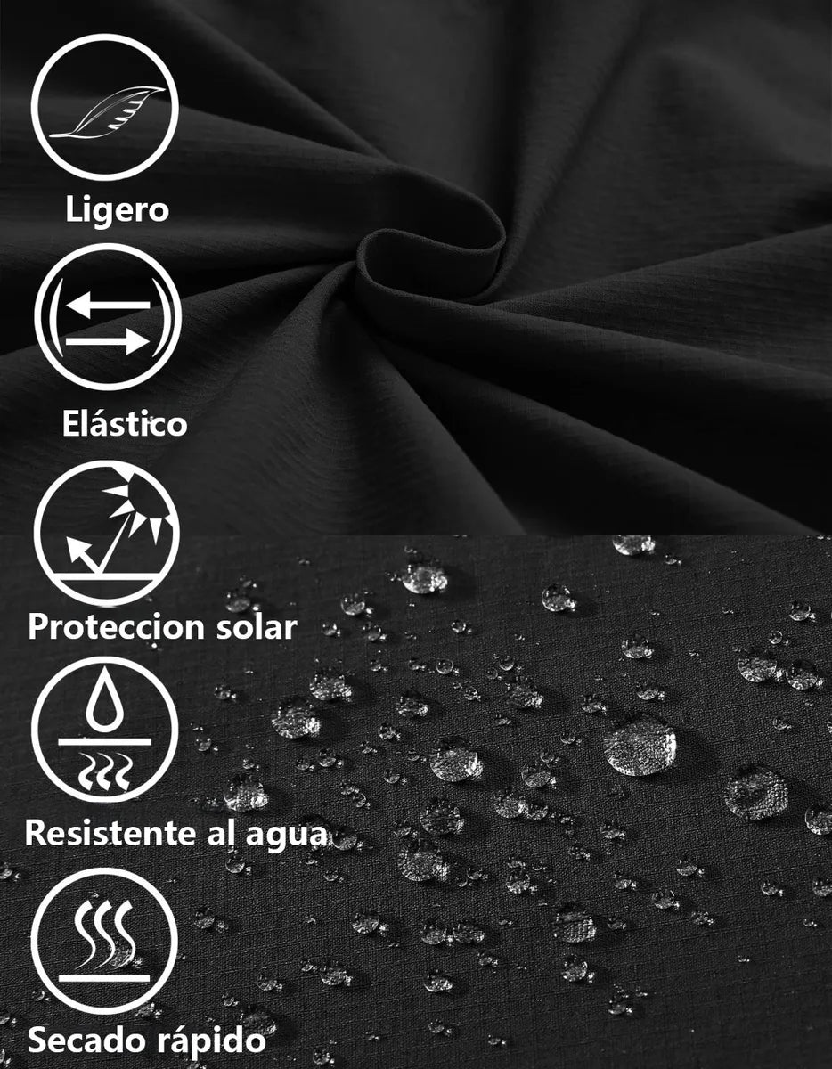 Pantalon Trekking Outdoor Hombres Desmontable Secado Rápido